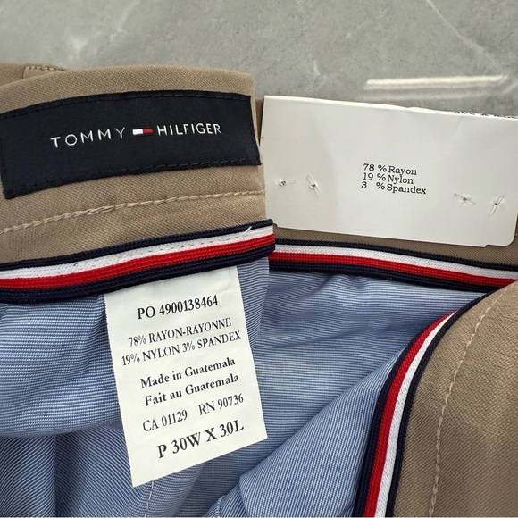 Men’s Tommy Hilfiger THFlex Tate Stretch Khaki Dress Pants Size 30W X 30L - Picture 12 of 16